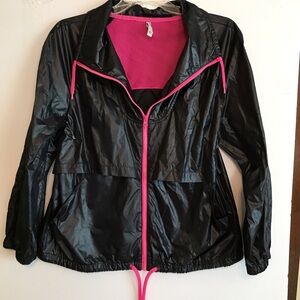 Black and pink zip front jacket